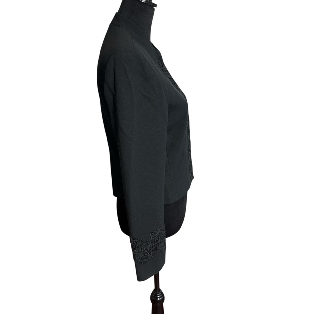 b. bennett Black Structured Embroidered Jacket Sm… - image 5
